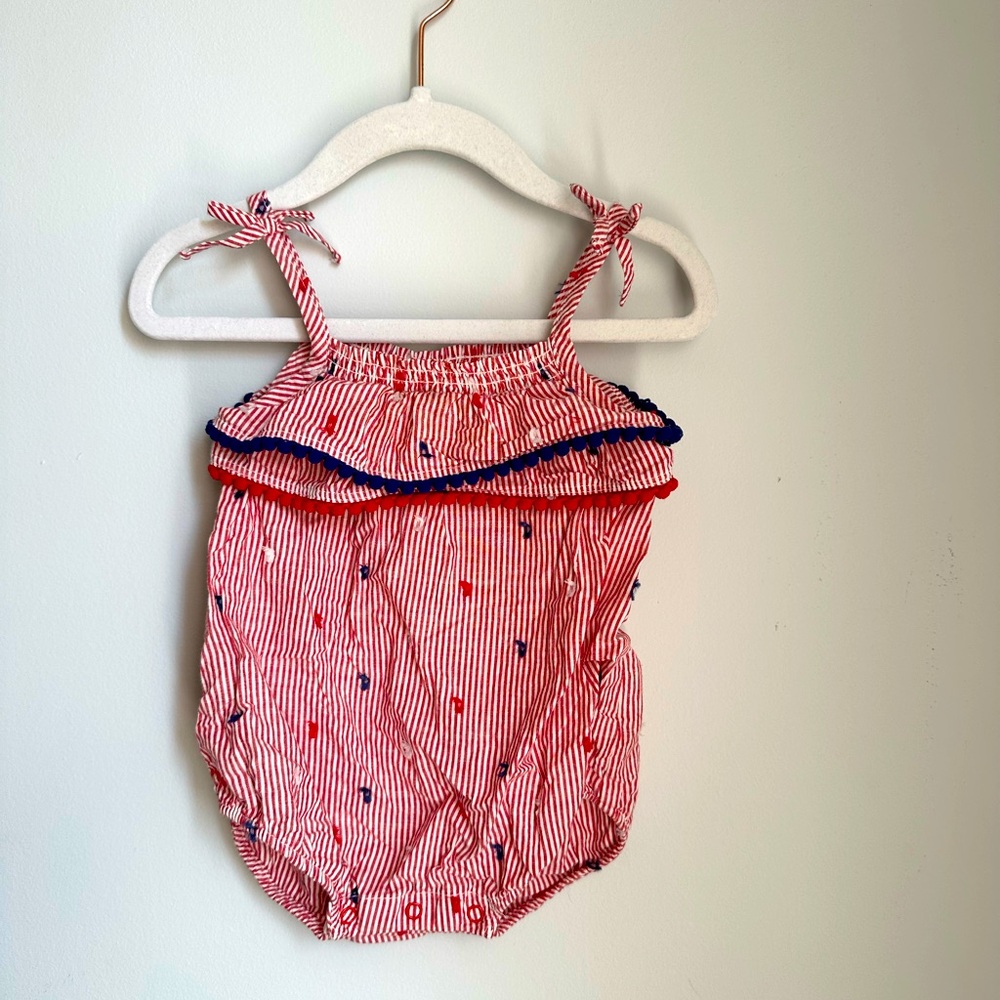 Cat & Jack Red, White, Blue Romper